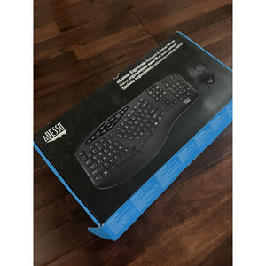 Adesso Tru-Form Media WKB-1500GB Wireless Ergonomic Keyboard Mouse Bundle